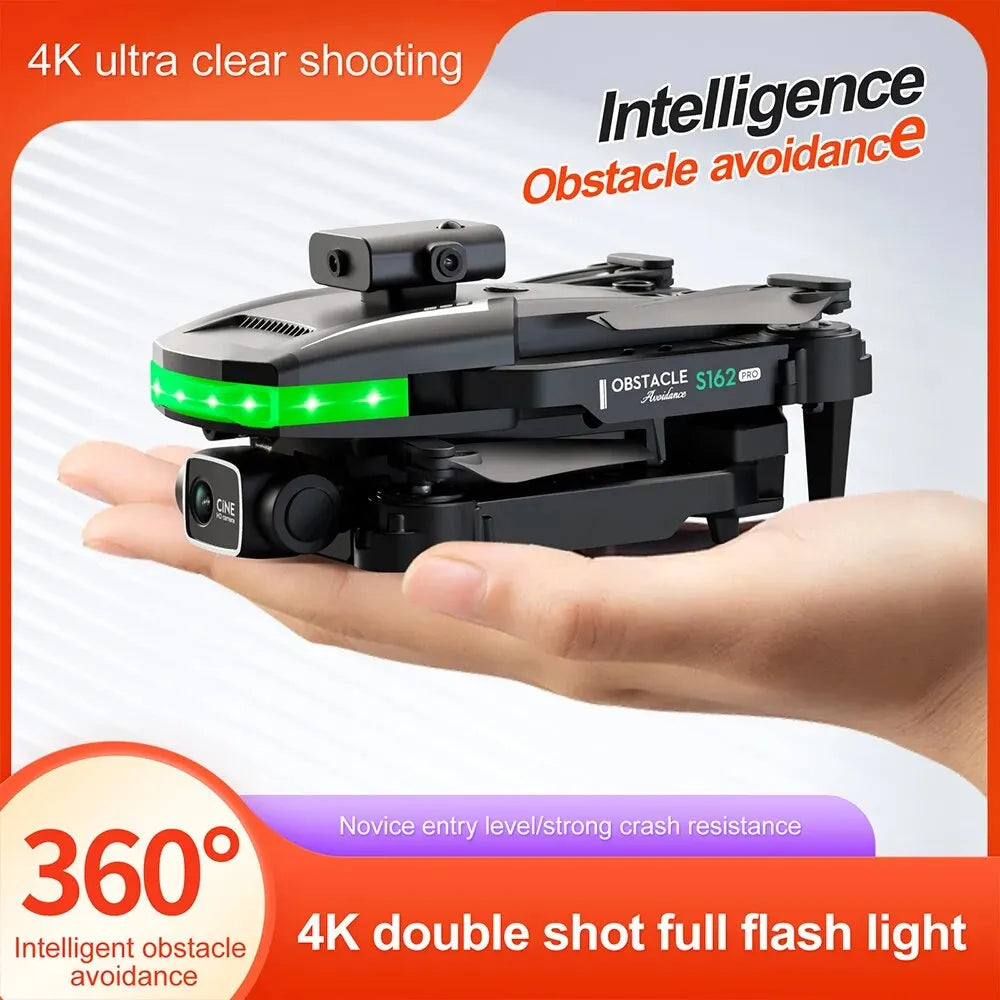 S162 Drone HD 4K Dual Camera 360°Intelligent Obstacle Avoidance Full Flashing Light Belt Falling Collision Resistance Quadcopte