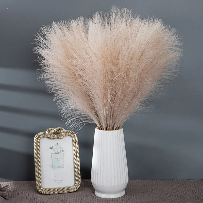 Simulation Reed Grass Pampas Grass for Wedding Home Bedroom Decor Wedding Guide Photo Prop Background Artificial Flowers