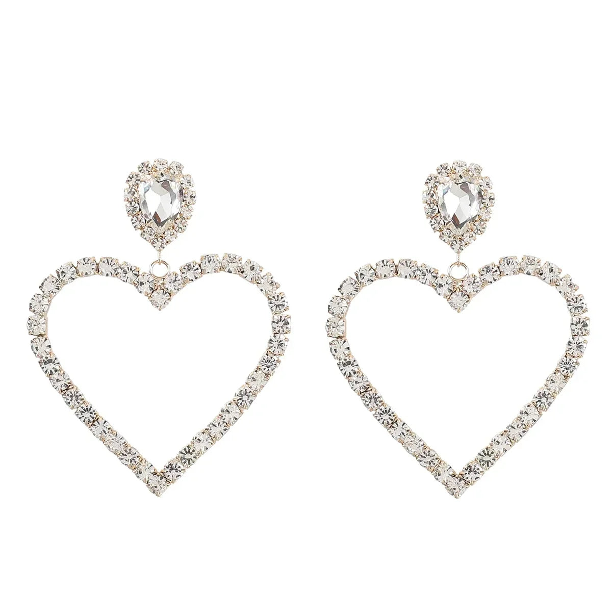 New Fashion women's Color Matching Big Rhinestone Love Heart-shaped Star Drop Earrings women's Jewelry Temperament Accessories