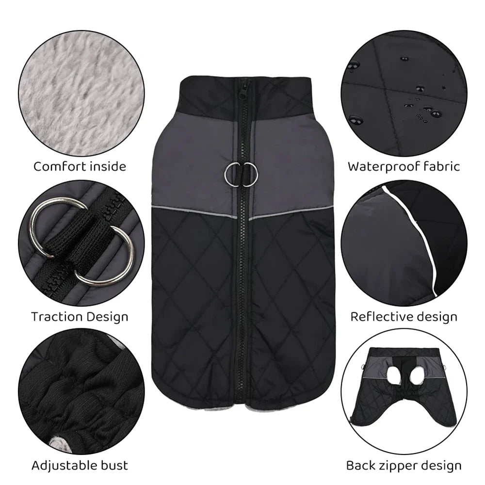 Warm Winter Pet Dog Clothes Waterproof Vest Coat For Puppy Small Medium Large Dog Pet Snow Skiing Outfits Costumes Clothes