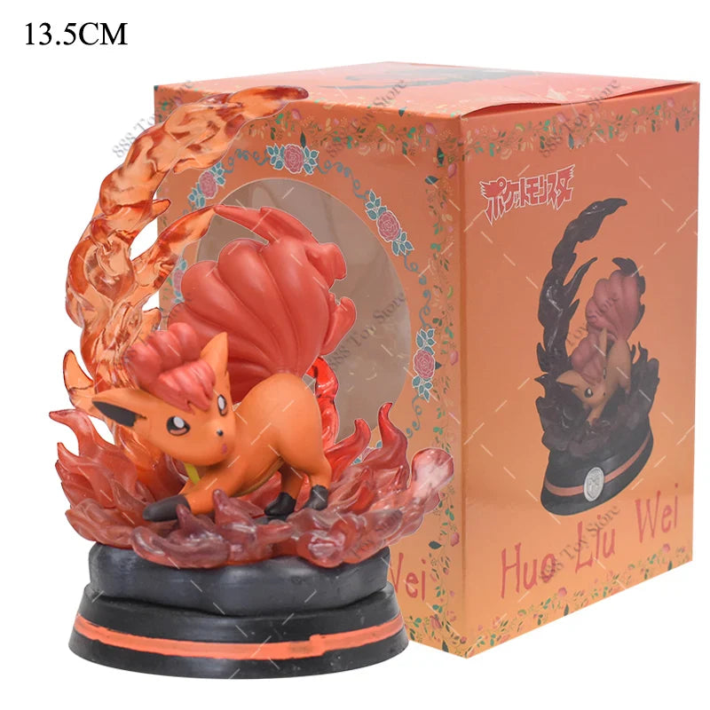 Anime Pokemon Figures Squirtle Charizard Bulbasaur Charmander Vulpix Special Effects Scene Version PVC Action Figure Model Toys