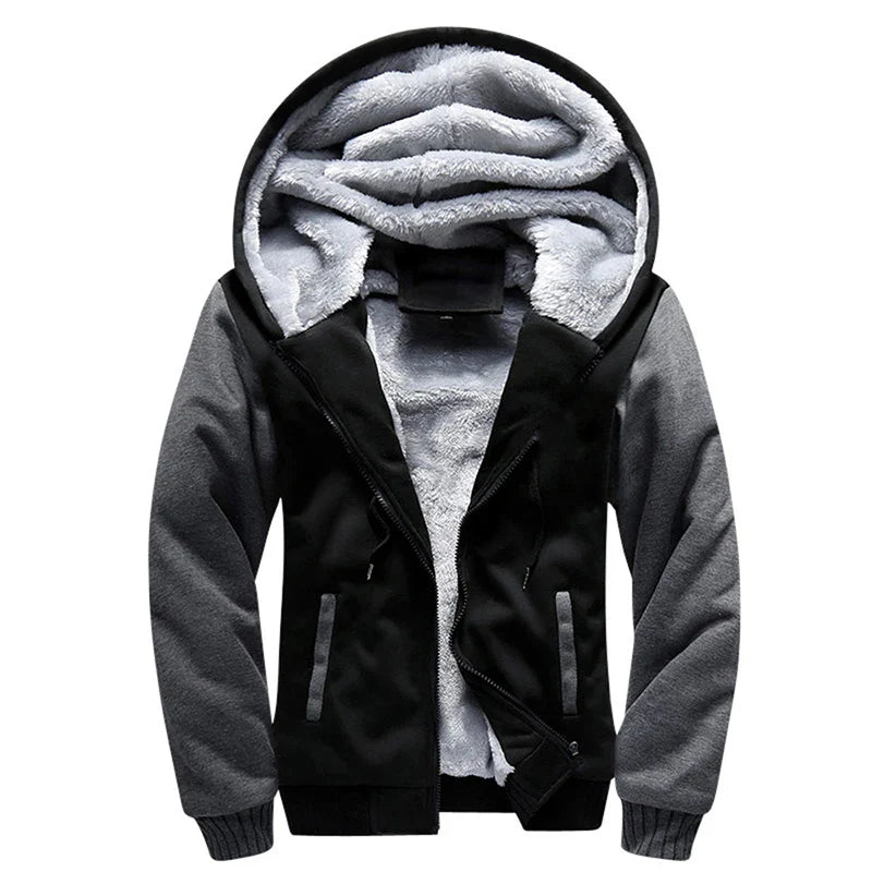 Men's Jacket Winter Camouflage Fleece Thicken Hooded Jackets, Casual Zip Up Hoodies Streetwear Coats.