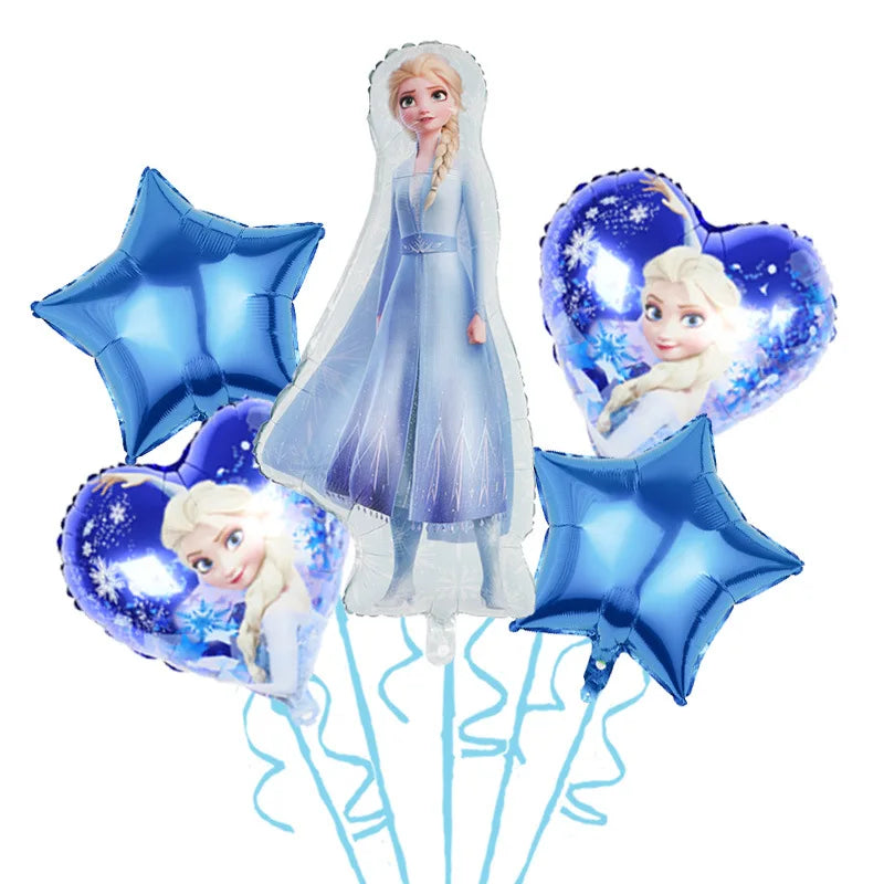 Frozen Anna Elsa Princess Birthday Party Decorations Balloon Disposable Tableware Party Supplies
