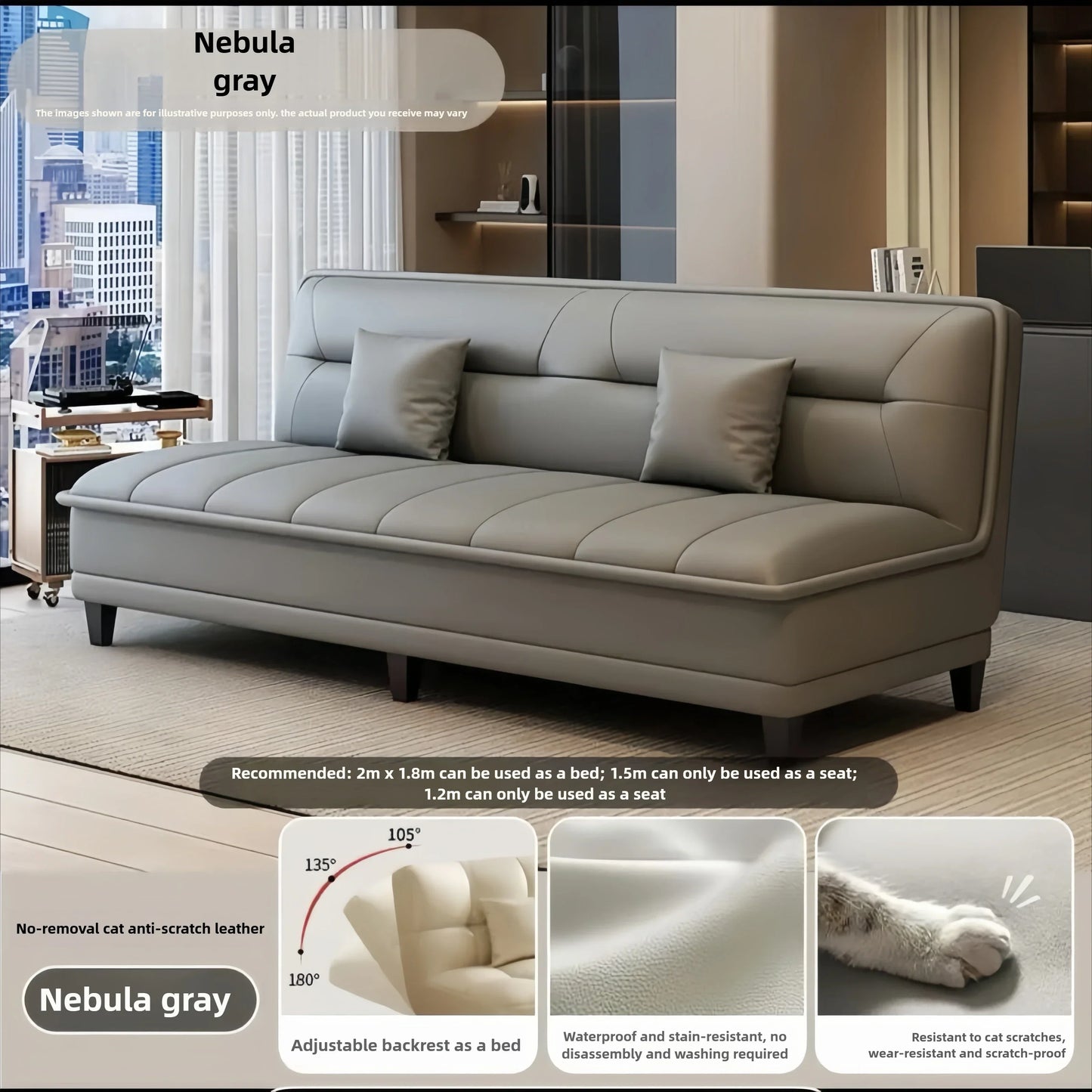 Stable Sofa living room small apartment bedroom folding sofa bed dual-purpose simple modern new small sofasturdy and durable