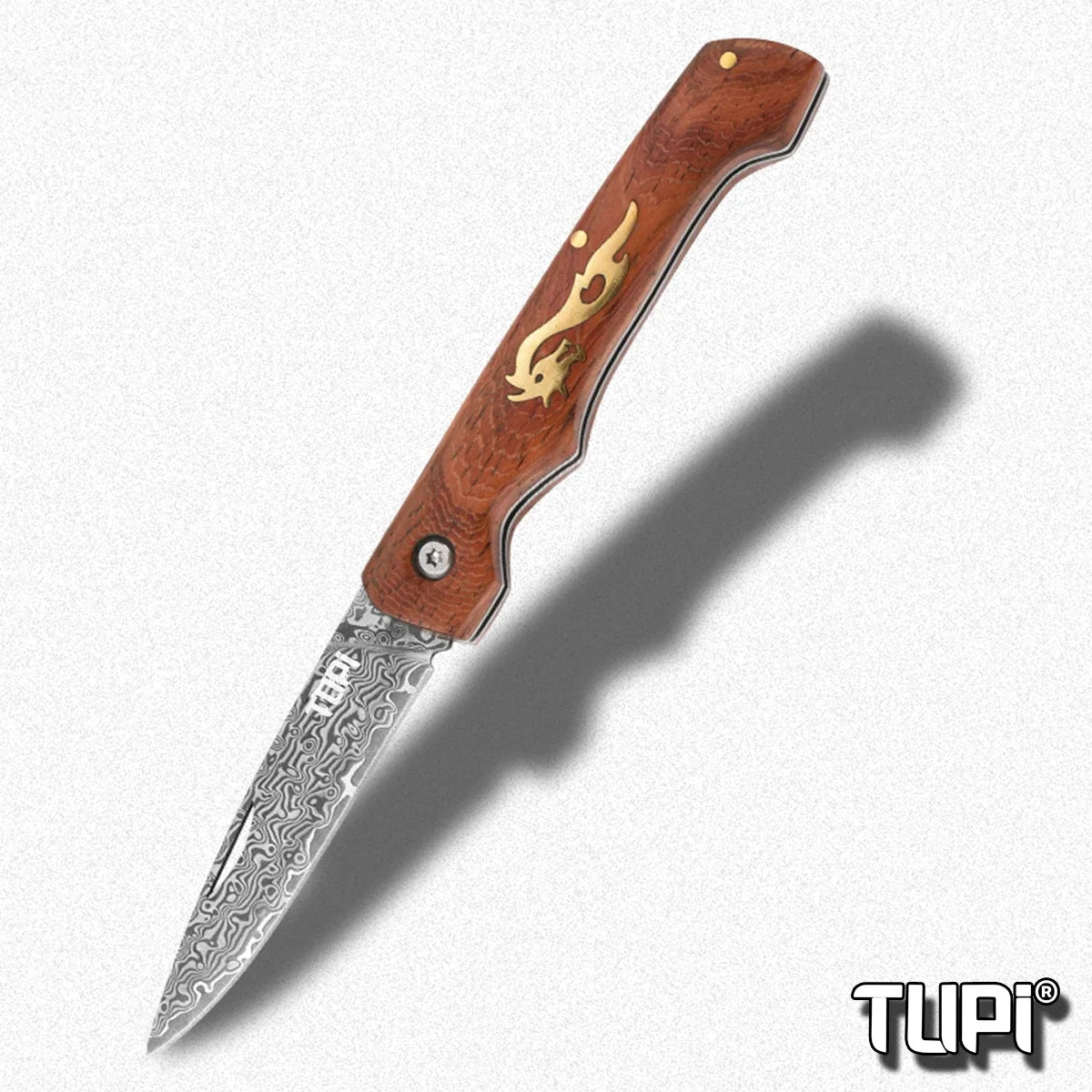 Damascus Steel Folding Knife, High-hardness Forged Knife, Pocket Folding Knife for Outdoor Camping Hiking,Portable Pocket Knife