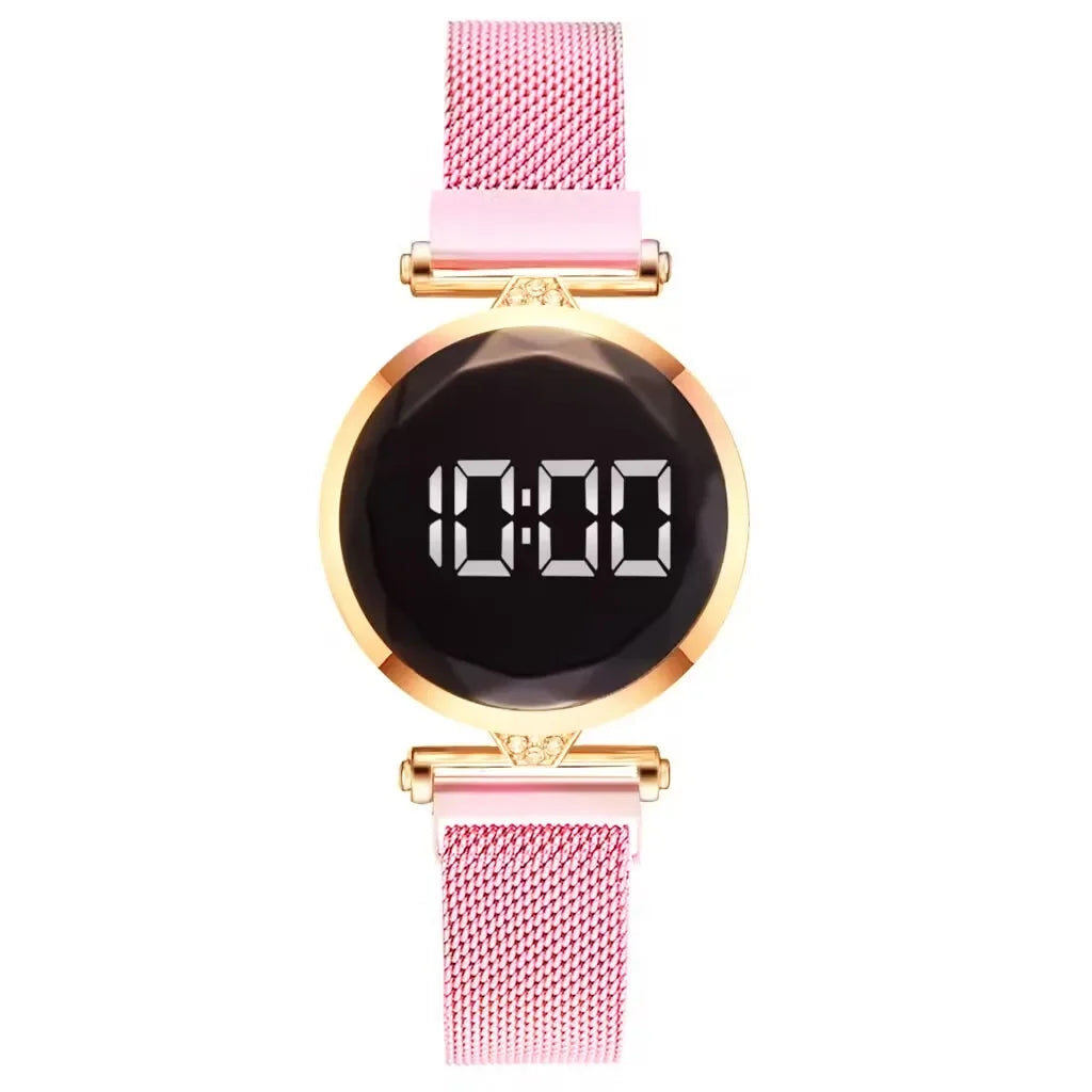 Fashion Rose Gold Women's Watches Waterproof LED Digital Watch Luxury Stainless Steel Ladies Electronic Wristwatch Reloj Mujer
