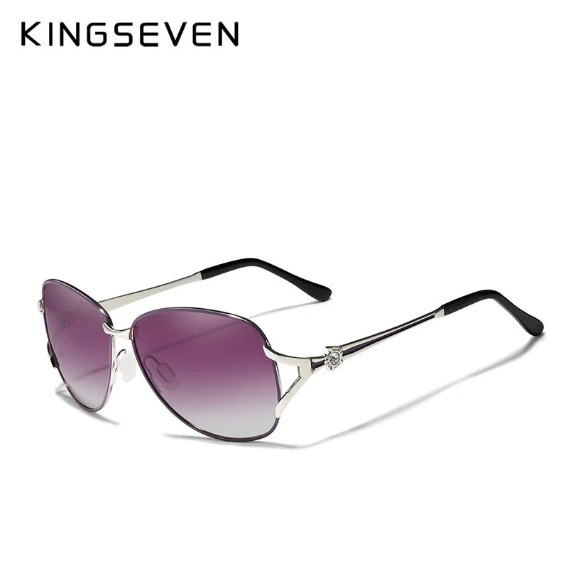 KINGSEVEN 2023 Women's Glasses Luxury Brand Sunglasses Gradient Polarized Lens Round Sun glasses Butterfly Oculos Feminino