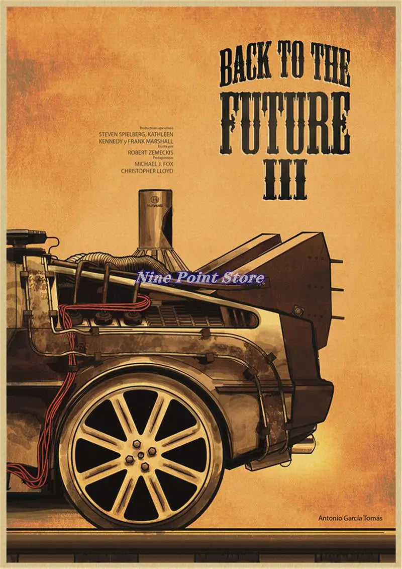 Back to The Future Retro Kraft Poster Decorative DIY Wall Canvas Sticker Home Bar Art Posters Decor