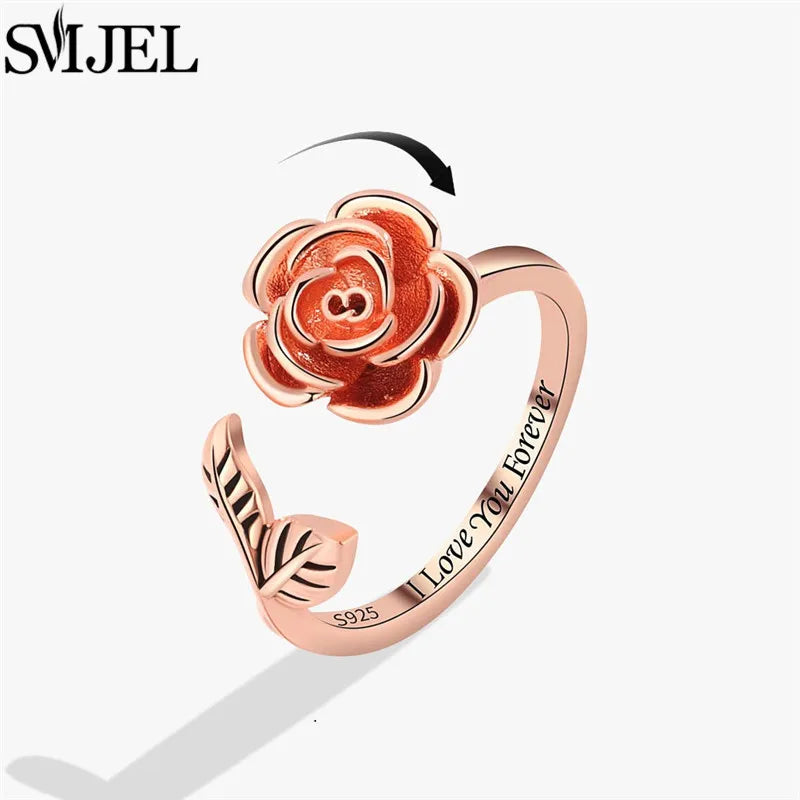 Vintage Dandelion Anxiety Ring Fidget Spinner Rings for Women Stackable Finger Ring Anti Stress Engagement Jewelry Rotate Gifts