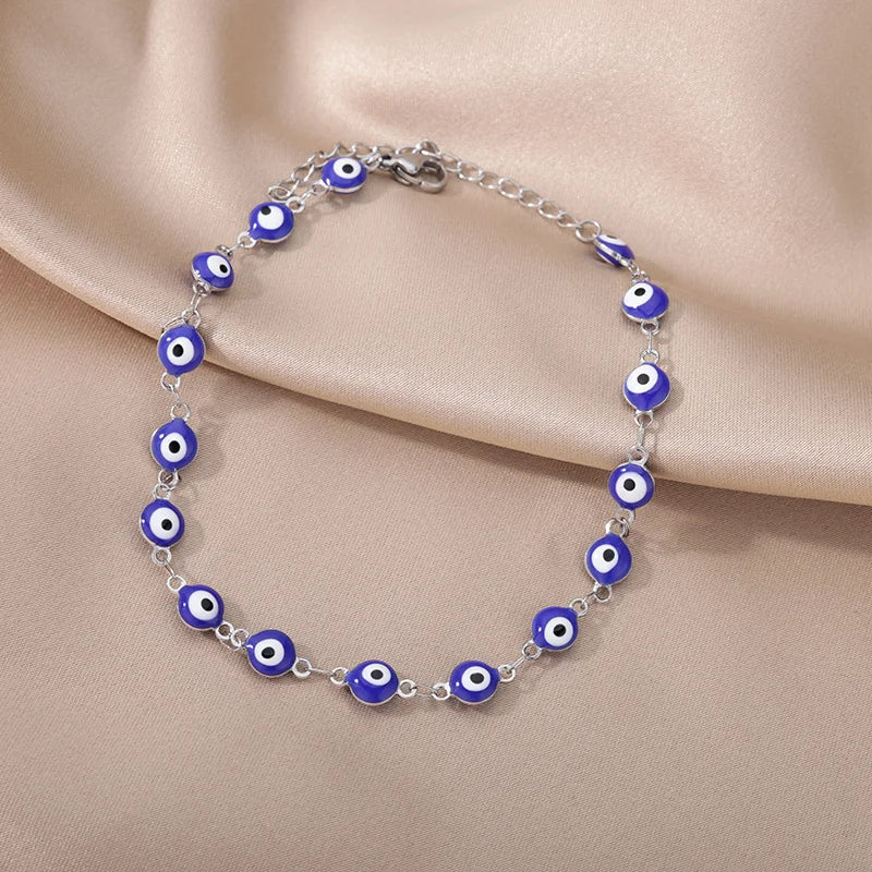 Evil Eye Anklets for Women Stainless Steel Boho Anklet Summer Charm Ankle Bracelet Lucky Amulet Jewelry Beach Accessoires Femme