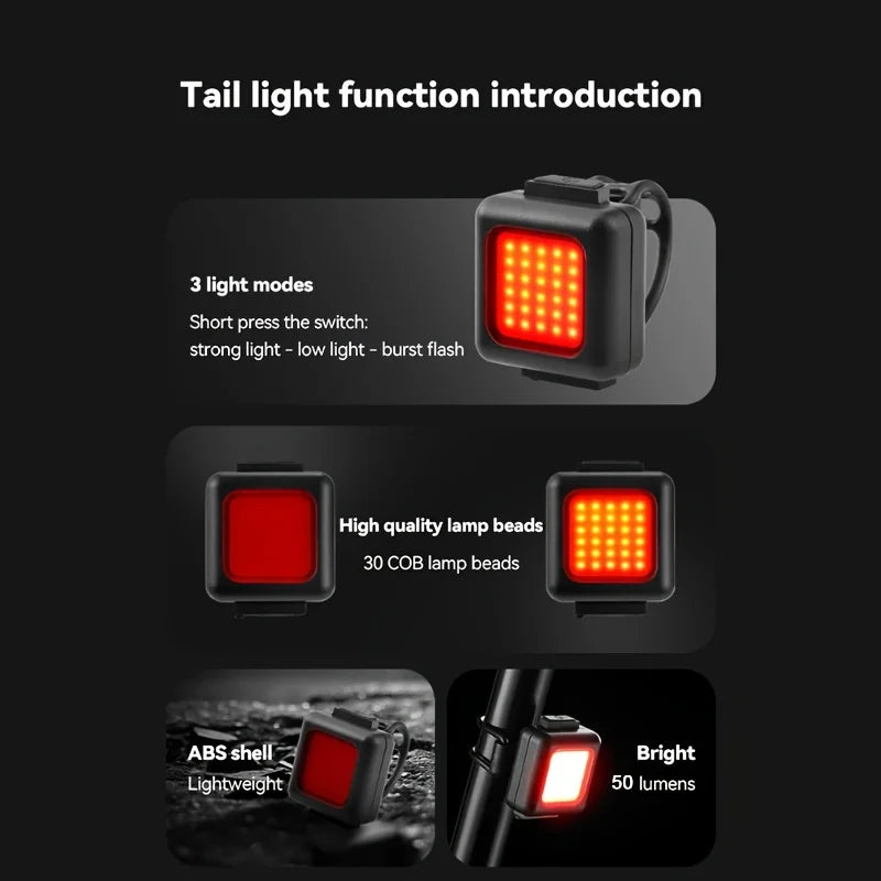 2Pcs Mini Mountain Lights Multi-Functional Strong Light Bicycle Front Light Tail Light Outdoor Backpack Clip Light Bicycle Flashlight