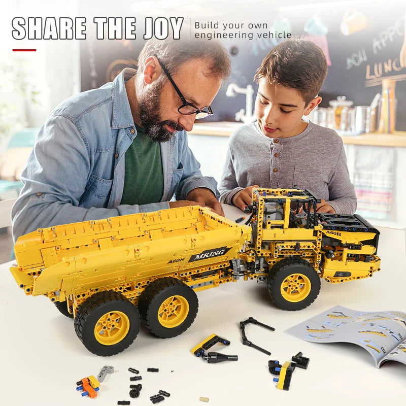 Mould King 17010 Technical Car Toys The APP&RC Motorized MOC-8002 RC Dump Truck Model Building Blocks Kids Christmas Gifts