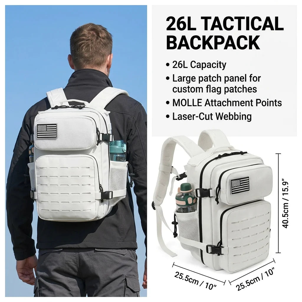 26L Tactical Backpack Molle Outdoor Survival Fitness Hiking Rucksack