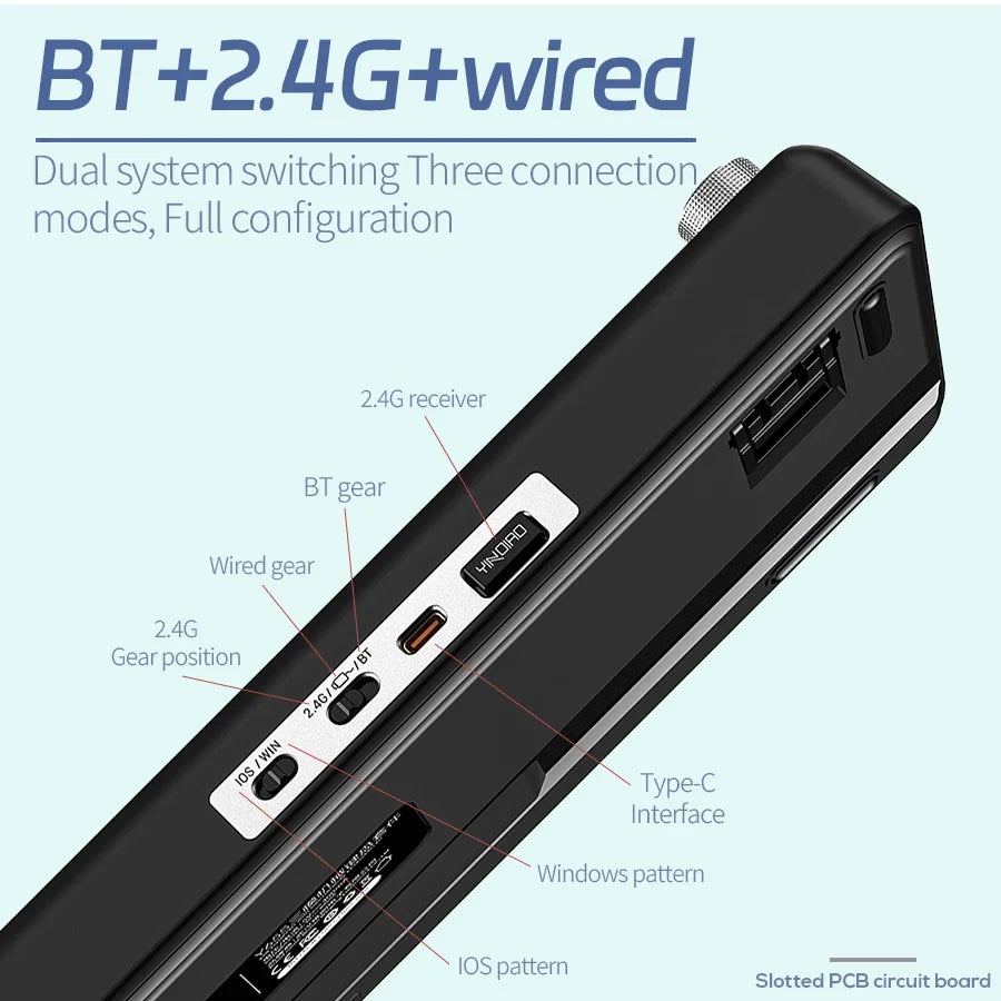 Hot-swappable Mechanical Keyboard Kit 3-Mode BT 2.4G Wireless RGB Backlit Gasket Structure for PC Laptop Gamers