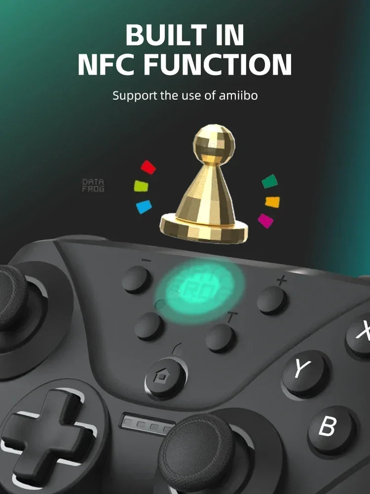DATA FROG Ergonomic Wireless Gamepad Support NFC Screenshot Turbo Burst Gaming Handle For Switch Series