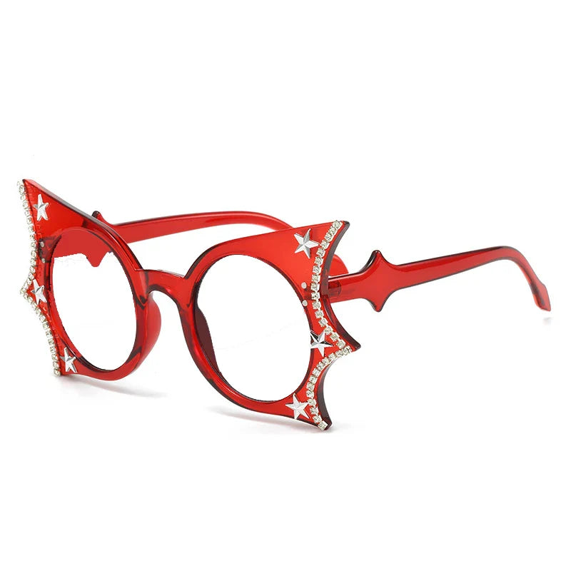 Diamonds Steampunk Sunglasses Women Men Luxury Brand Designer Bat Sun Glasses Trends Punk Rhinestone Shades Eyewear UV400 Oculos