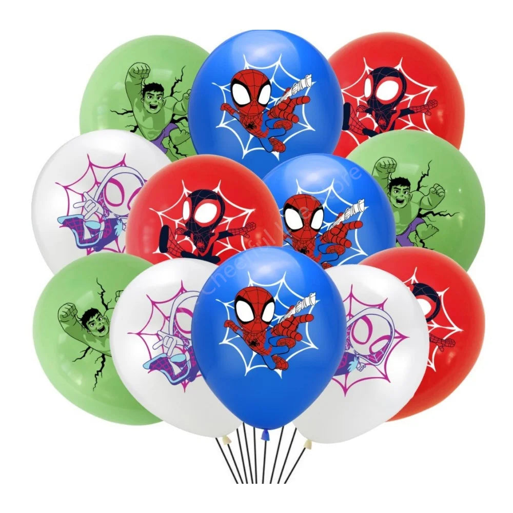 12 Inch Marvel Superhero Latex Balloon Set Avengers Spiderman Hulk  Boys Birthday Party Baby Shower Party Decorations Kid Toys