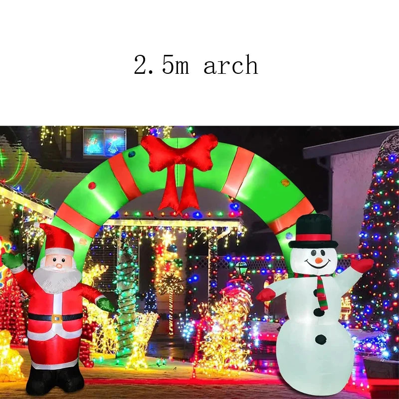 2023 LED Air Inflatable Santa Claus Snowman Elk Outdoor Garden Airblown New Year Christmas Decoration Gift For Kids Children Toy