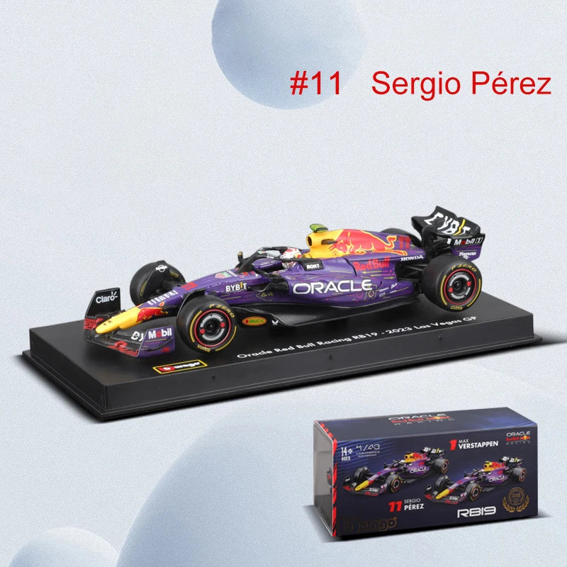 Bburago 1:43 Red Bull F1 Rb19 Las Vegas Miami 1 Verstappen 11 Perez Alloy Scaled Die-Cast Car Model Toys Collection Kid Gift