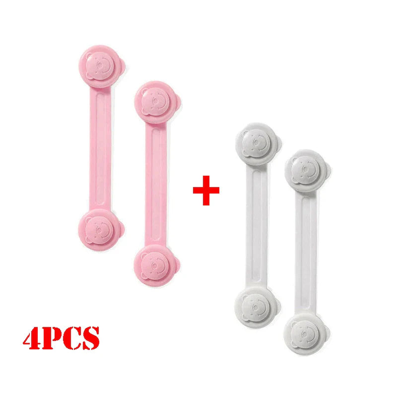 4pcs Baby Safety Cabinets Door Lock Plastic Children Security Protector Multi-function Home Cupboard Drawer Safety Locks