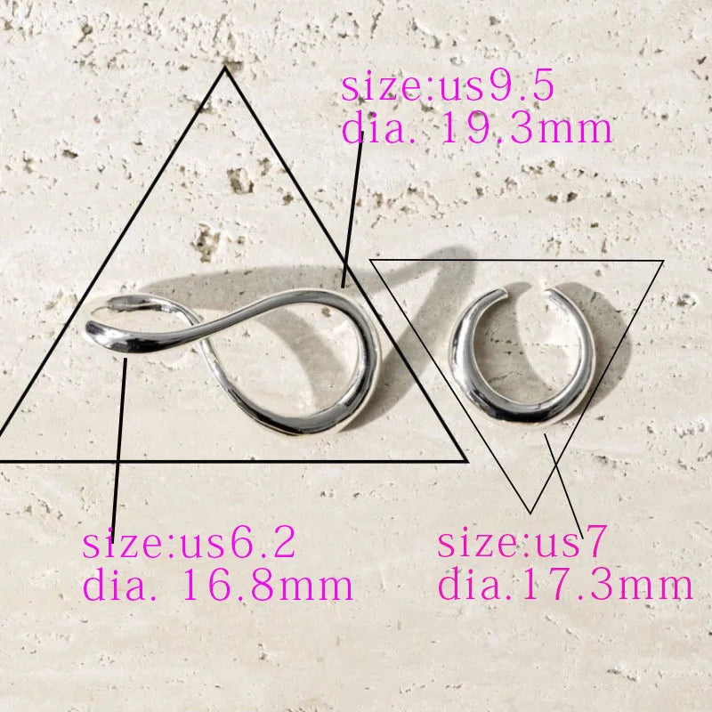 925 Sterling Silver Open Finger Mobius Ring Twist for Women Golden Rock Punk Lines Stackable Jewelry Gift Dropship Wholesale