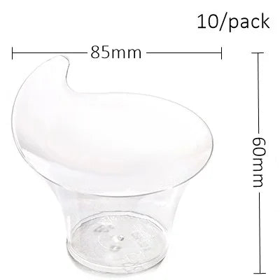 10 Pieces x Home Party Wedding Disposable Plastic Tableware Supplies, 75*62mm/100ml Mini Twisted Dessert Cup