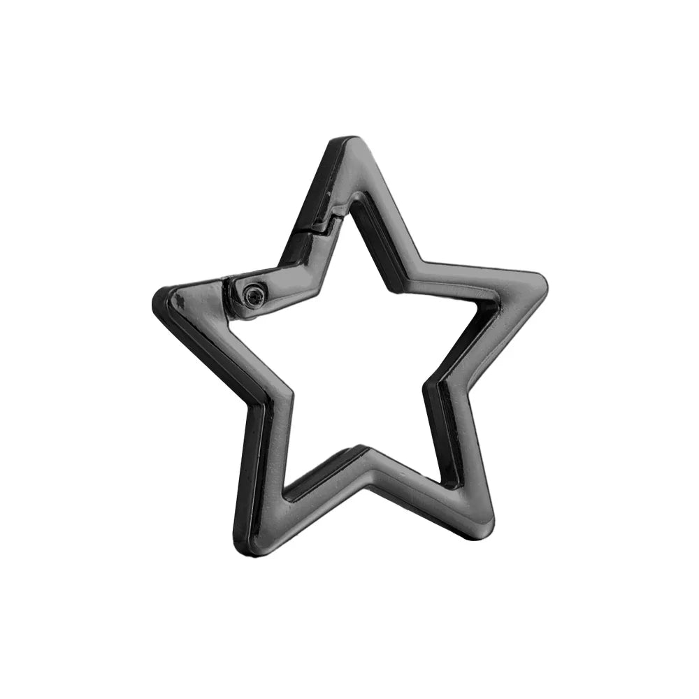 Hollow Star Shaped Spring Clasp Metal Carabiner Keychain Bag Clip Hook Dog Chain Buckle Connector DIY Jewelry Making Accessories