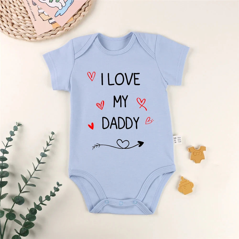 I Love My Daddy Toddler Boys Girls Summer Short Sleeve Bodysuit Gender Neutral Baby Romper Infant Clothes Father's Day Best Gift
