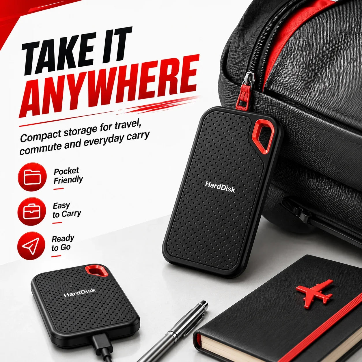 High-Speed Original SSD 2TB Portable USB3.1 Hard Drive 4TB Noiseless Disk for Freelancer Laptop Tablet Workbench