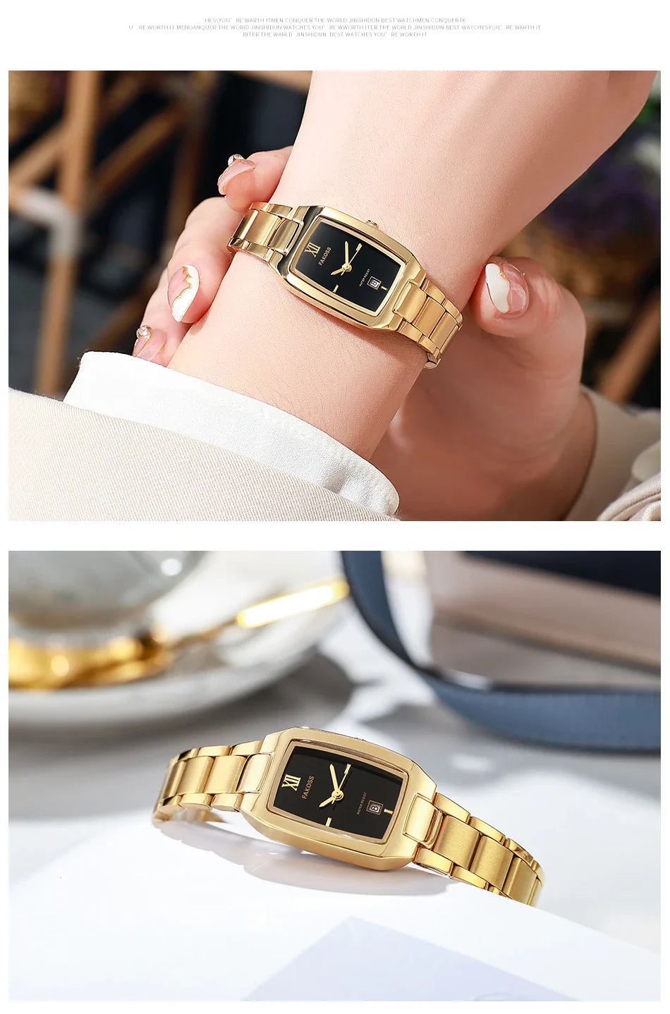 WWOOR Luxury Woman's Watch Elegant Waterproof Stainless Steel Watch for Ladies Dress Square Quartz Women's Watches Reloj mujer