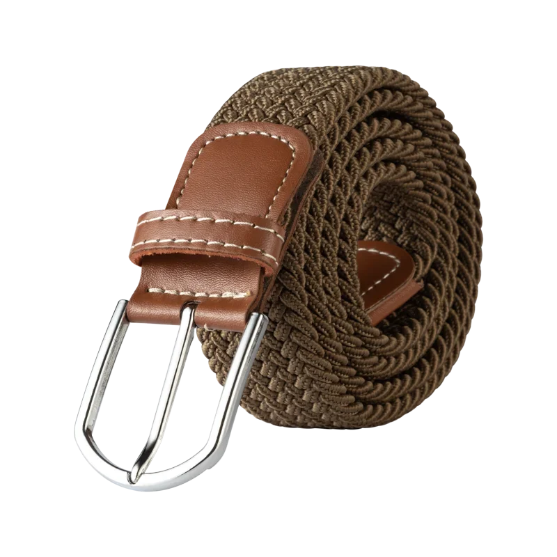 Black Female Casual Knitted Pin Buckle Men Belt Woven Canvas Elastic Expandable Braided Stretch Belts for Women Jeans Belts Belt