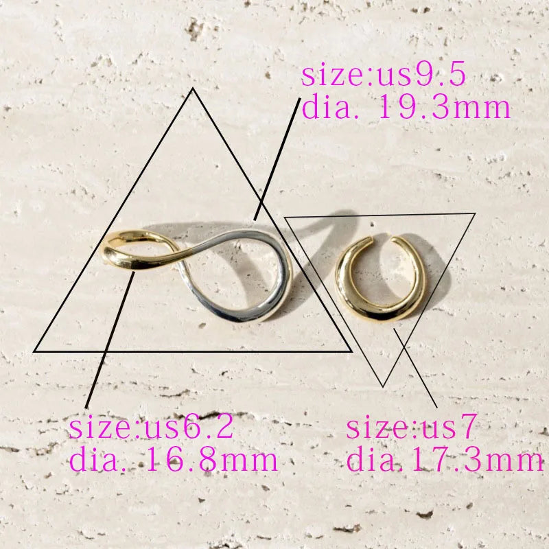 925 Sterling Silver Open Finger Mobius Ring Twist for Women Golden Rock Punk Lines Stackable Jewelry Gift Dropship Wholesale