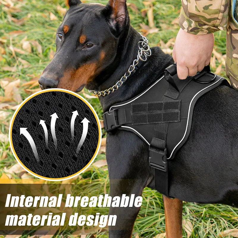 Tactical Dog Harness for Large Dogs No Pull Explosion Proof Heavy Duty Adjustable Military Grade K9 Training Walking Vest