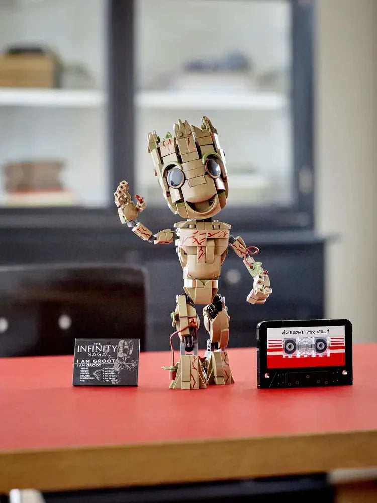 LEGO 76217 Super Heroes Marvel I am Groot Building Kit; Collectible Baby Groot Model for Play and Display; for Kids Aged 10+