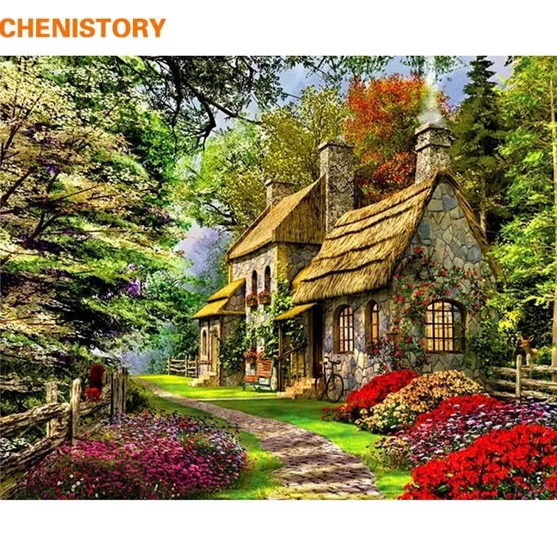 CHENISTORY Frameless Rural Landscape DIY Painting By Numbers Acrtylic Handpainted Oil Painting For Home Decor 40x50cm Artwork