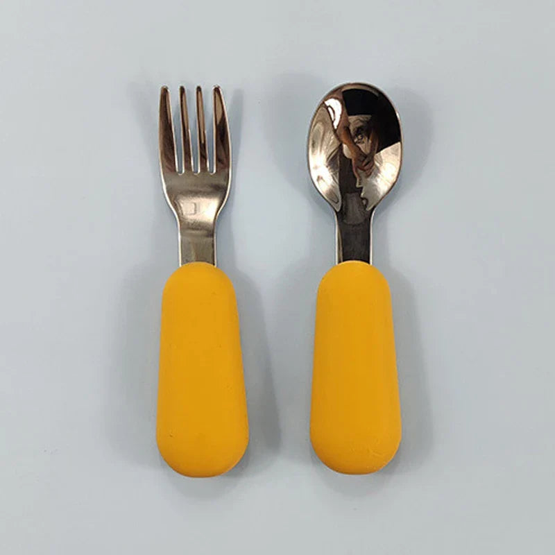 EtherealBe Stainless Steel Baby Utensils Set - Colorful & Safe