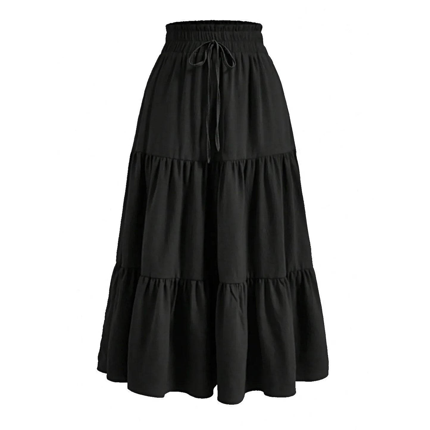 Women'S Boho Vintage Floral Print Maxi Skirt Elastic High Waist Pleated Flowy A Line Long Skirts Toddler Fall 2024 Falda Short
