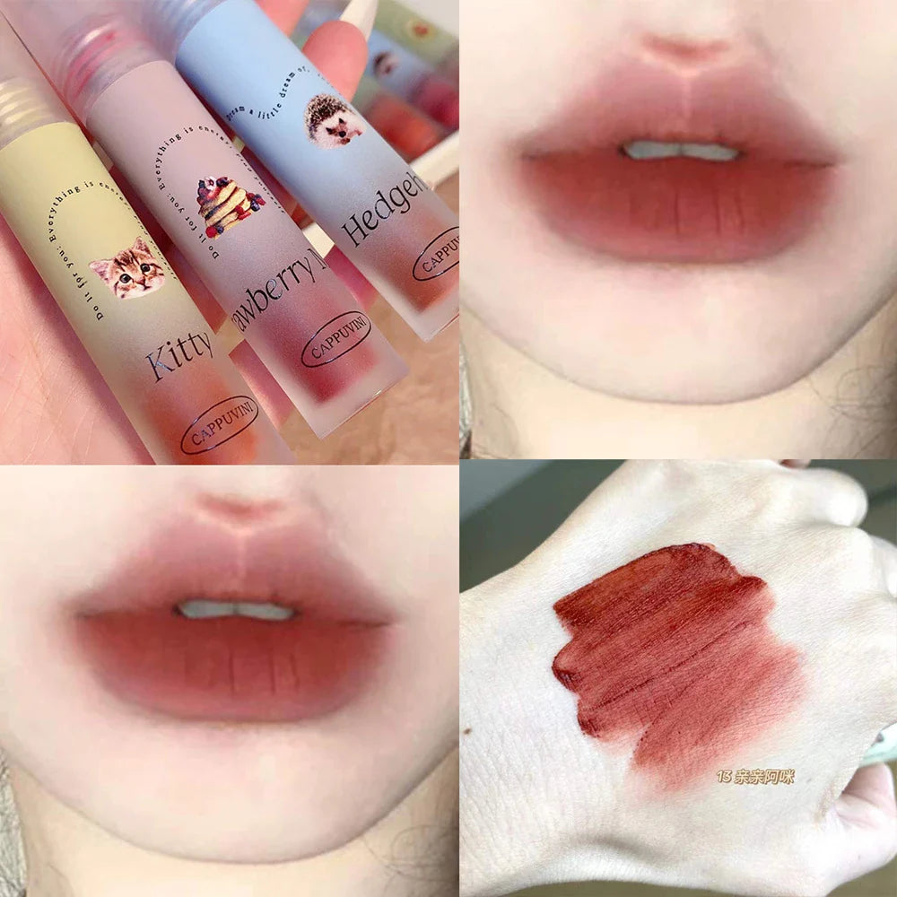 Lightweight Matte Finish Lip Stain Charm Lasting Non-fading Lip Makeup Mini Lipstick for Women