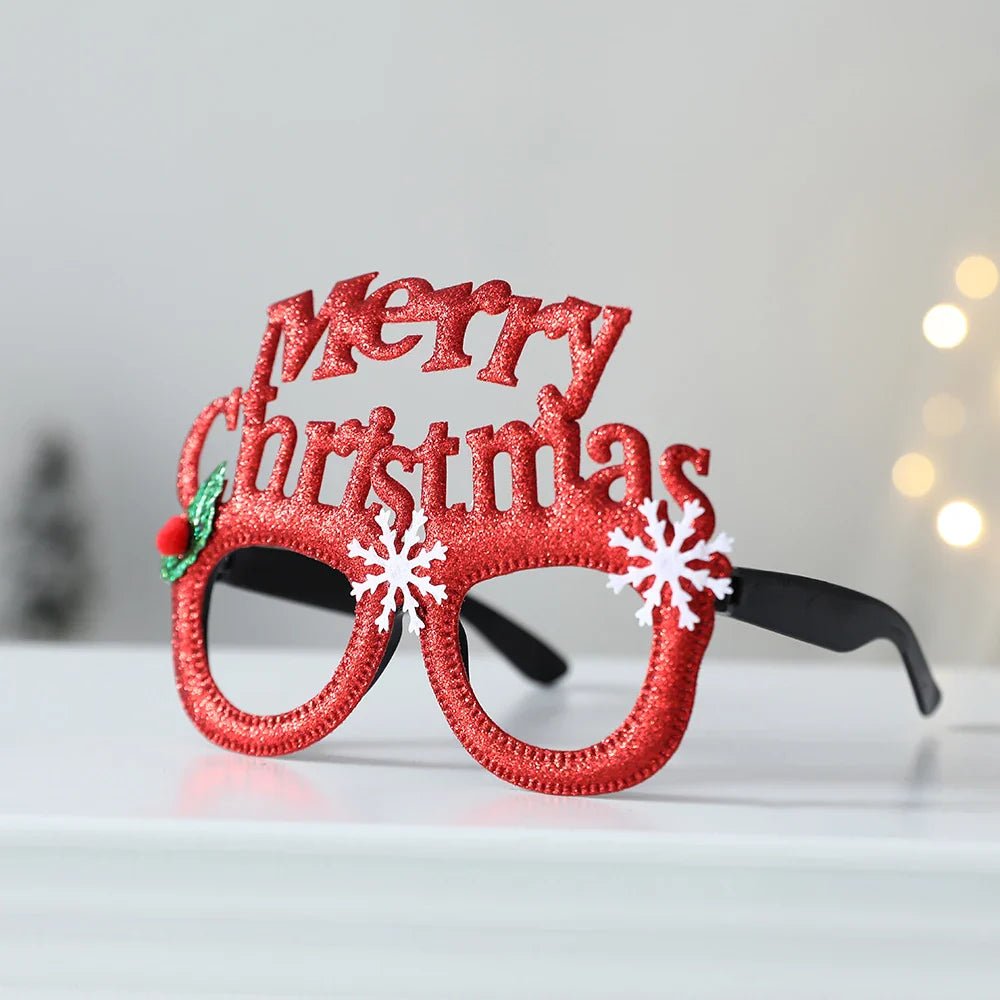 1 Pack Merry Christmas Glasses Santa Claus Snowman Antlers Christmas Tree Christmas Decoration Photo Prop Children New Year Gift