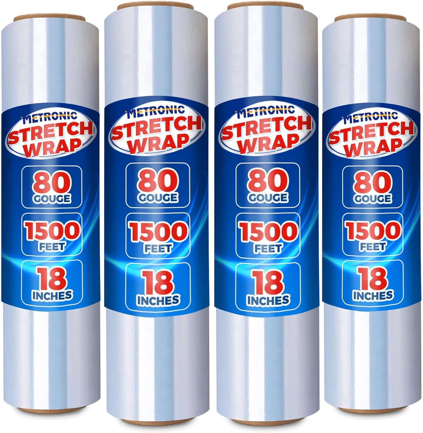 Stretch Wrap/Film Roll 18" x 1500 Ft 80 Gauge Heavy Duty Plastic Packing