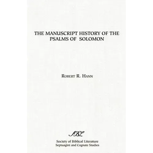 The Manuscript History of the Psalms of Solomon