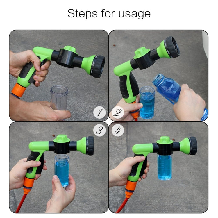 Professional Portable Multifunction Auto Foam Car Washer 3 Grade High Pressure Water Gun Cleaning Washing Foam Nozzle, Green, Yellow, Black