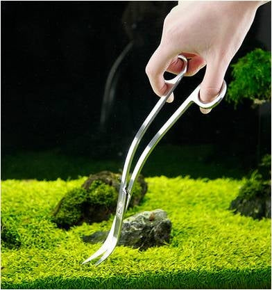 Water Grass Tool Aquarium Stainless Steel Wave Shaped Scissors Lengthened Tweezers, Wave Shaped Scissors