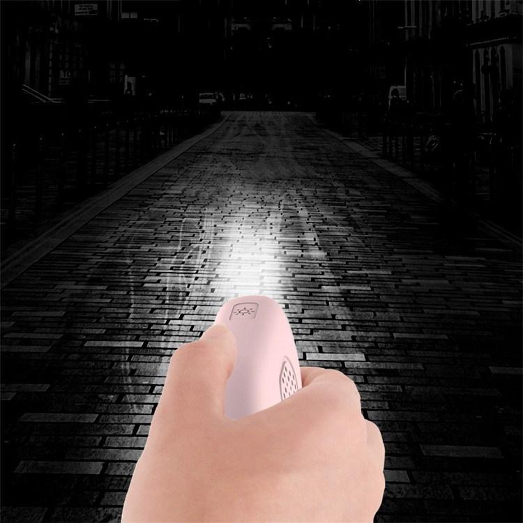 130dB IP44 Waterproof Rechargeable Anti-wolf Alarm Flashlight Intelligent Personal Alarm, English Packaging(Blue)