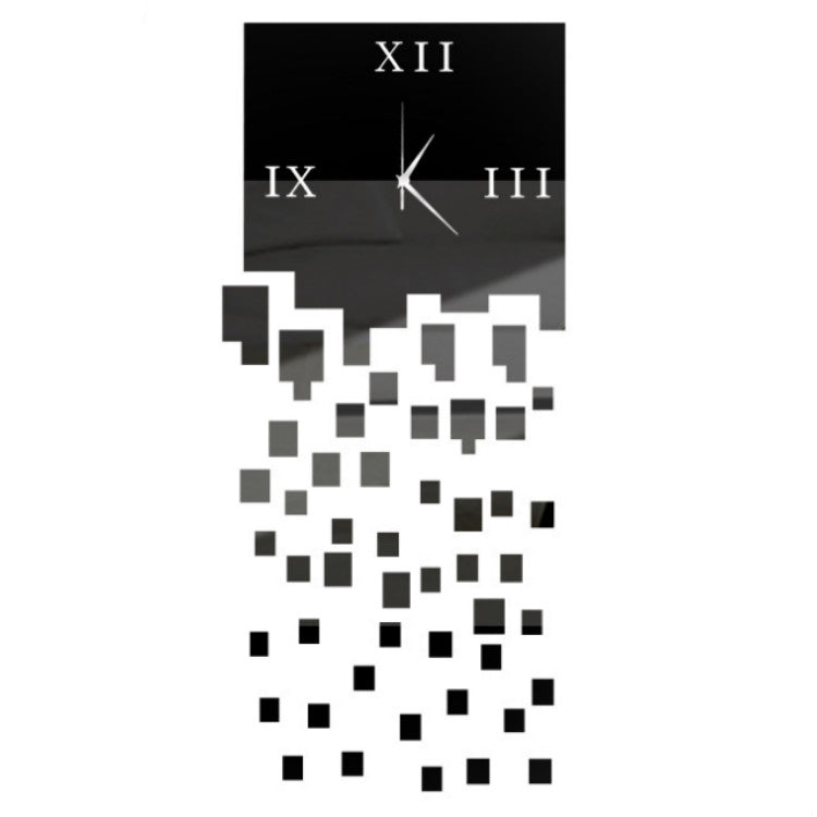 Mirror Clock Personality Wall Clock Three-dimensional Wall Decoration Mosaic Wall Clock