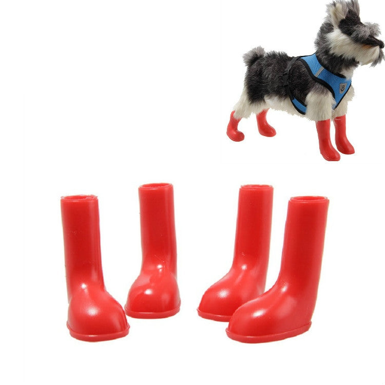 4 PCS/Set Pet Rain Boots Waterproof Non-slip Dog Shoes, S, M, L
