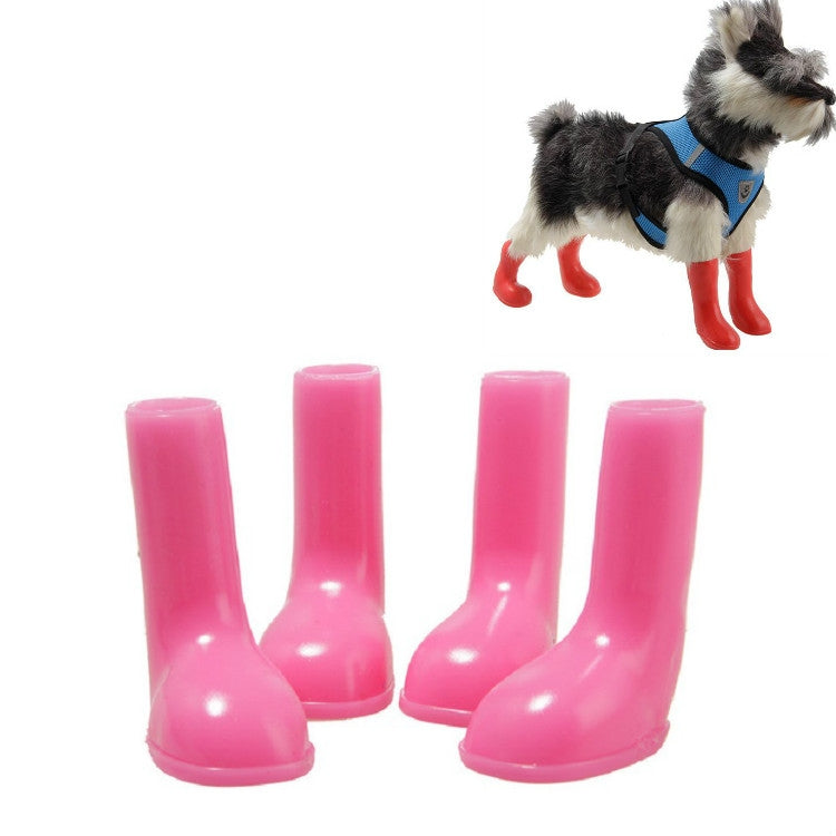 4 PCS/Set Pet Rain Boots Waterproof Non-slip Dog Shoes, S, M, L