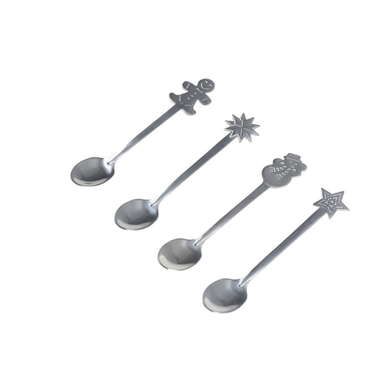 2 Sets Creative Stainless Steel Christmas Cutlery Four-piece Set
