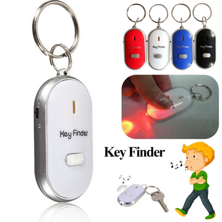 Mini LED Whistle Key Finder Flashing Beeping Remote Lost Keyfinder Locator Keyring for children(white)