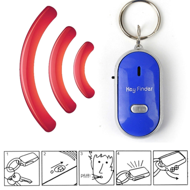 Mini LED Whistle Key Finder Flashing Beeping Remote Lost Keyfinder Locator Keyring for children(white)